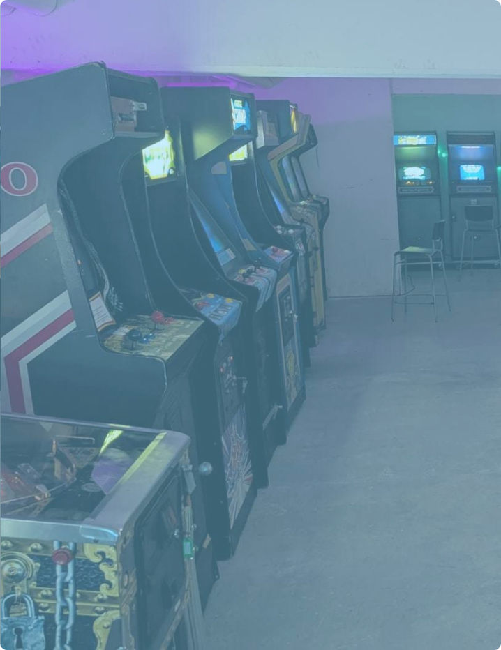 Verdenskort med arkademaskiner